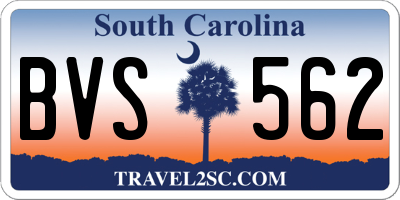 SC license plate BVS562