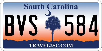 SC license plate BVS584