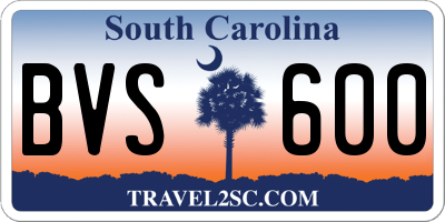 SC license plate BVS600