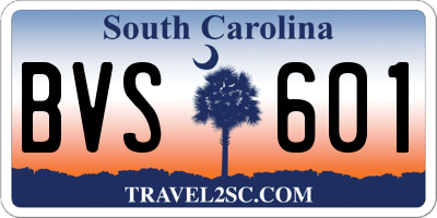 SC license plate BVS601