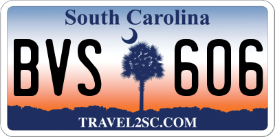SC license plate BVS606