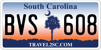 SC license plate BVS608