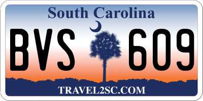 SC license plate BVS609