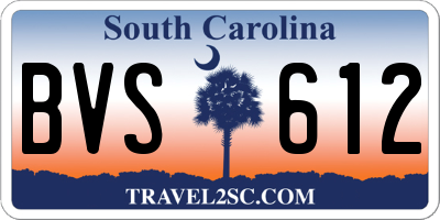 SC license plate BVS612