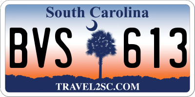 SC license plate BVS613