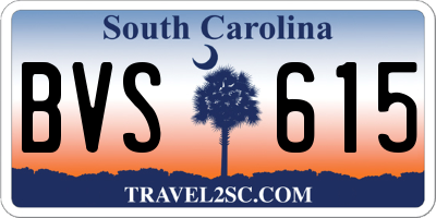 SC license plate BVS615