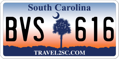 SC license plate BVS616