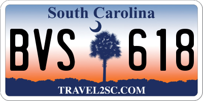 SC license plate BVS618