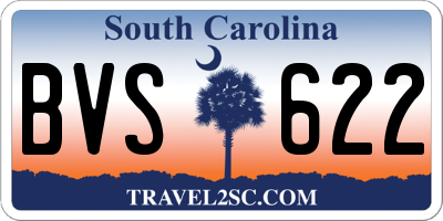 SC license plate BVS622