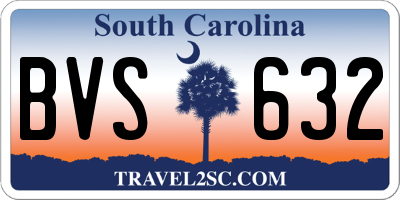 SC license plate BVS632