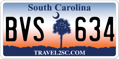 SC license plate BVS634