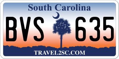 SC license plate BVS635
