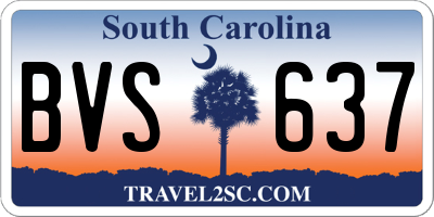 SC license plate BVS637