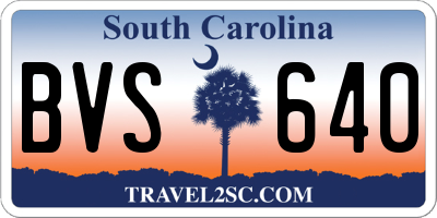 SC license plate BVS640