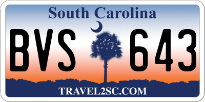 SC license plate BVS643