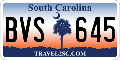 SC license plate BVS645