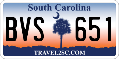 SC license plate BVS651