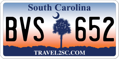 SC license plate BVS652