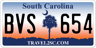 SC license plate BVS654