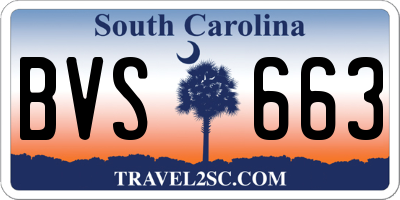 SC license plate BVS663