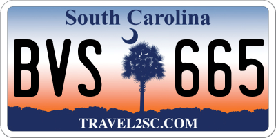 SC license plate BVS665