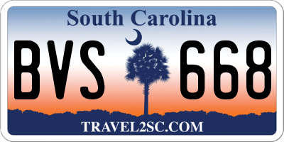 SC license plate BVS668