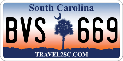 SC license plate BVS669