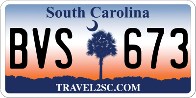 SC license plate BVS673