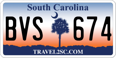 SC license plate BVS674