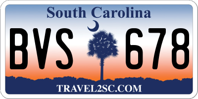 SC license plate BVS678