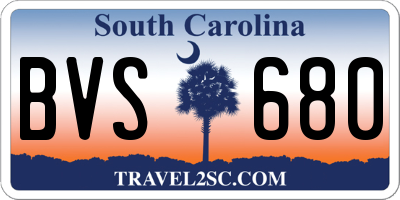 SC license plate BVS680