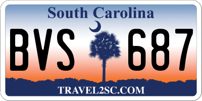 SC license plate BVS687