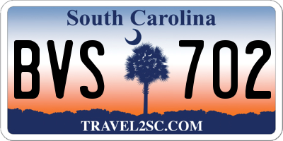 SC license plate BVS702