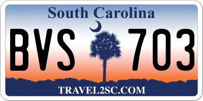 SC license plate BVS703