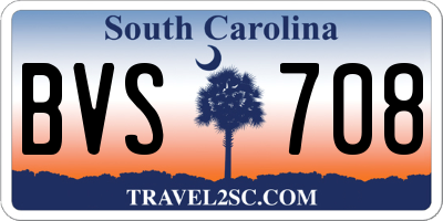 SC license plate BVS708