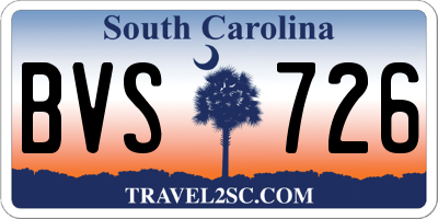 SC license plate BVS726