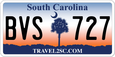 SC license plate BVS727
