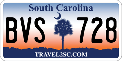 SC license plate BVS728