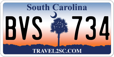 SC license plate BVS734