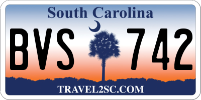 SC license plate BVS742