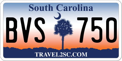SC license plate BVS750