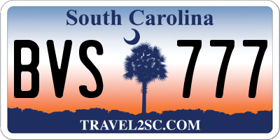 SC license plate BVS777