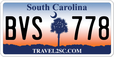 SC license plate BVS778