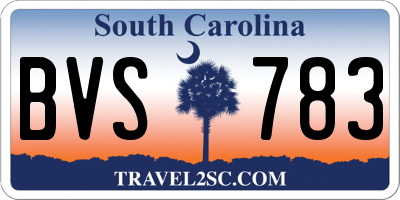 SC license plate BVS783