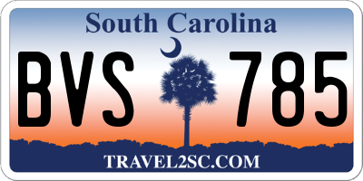 SC license plate BVS785