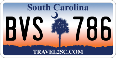 SC license plate BVS786