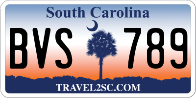 SC license plate BVS789