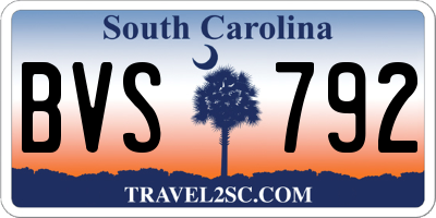 SC license plate BVS792
