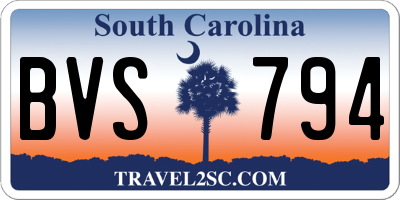 SC license plate BVS794