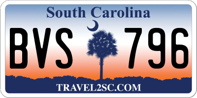 SC license plate BVS796
